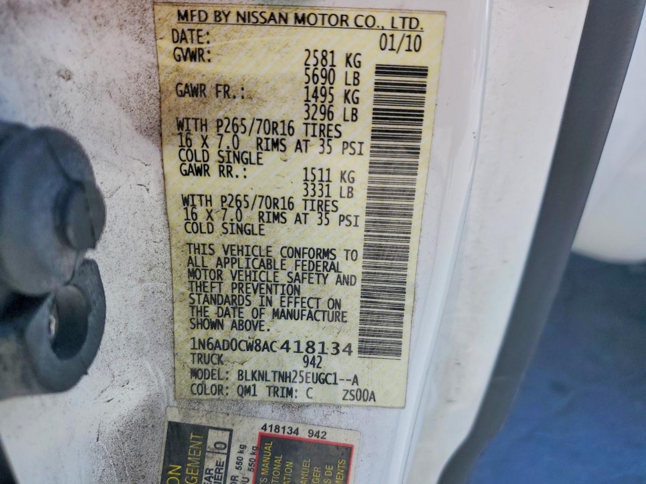 2010 NISSAN FRONTIER
