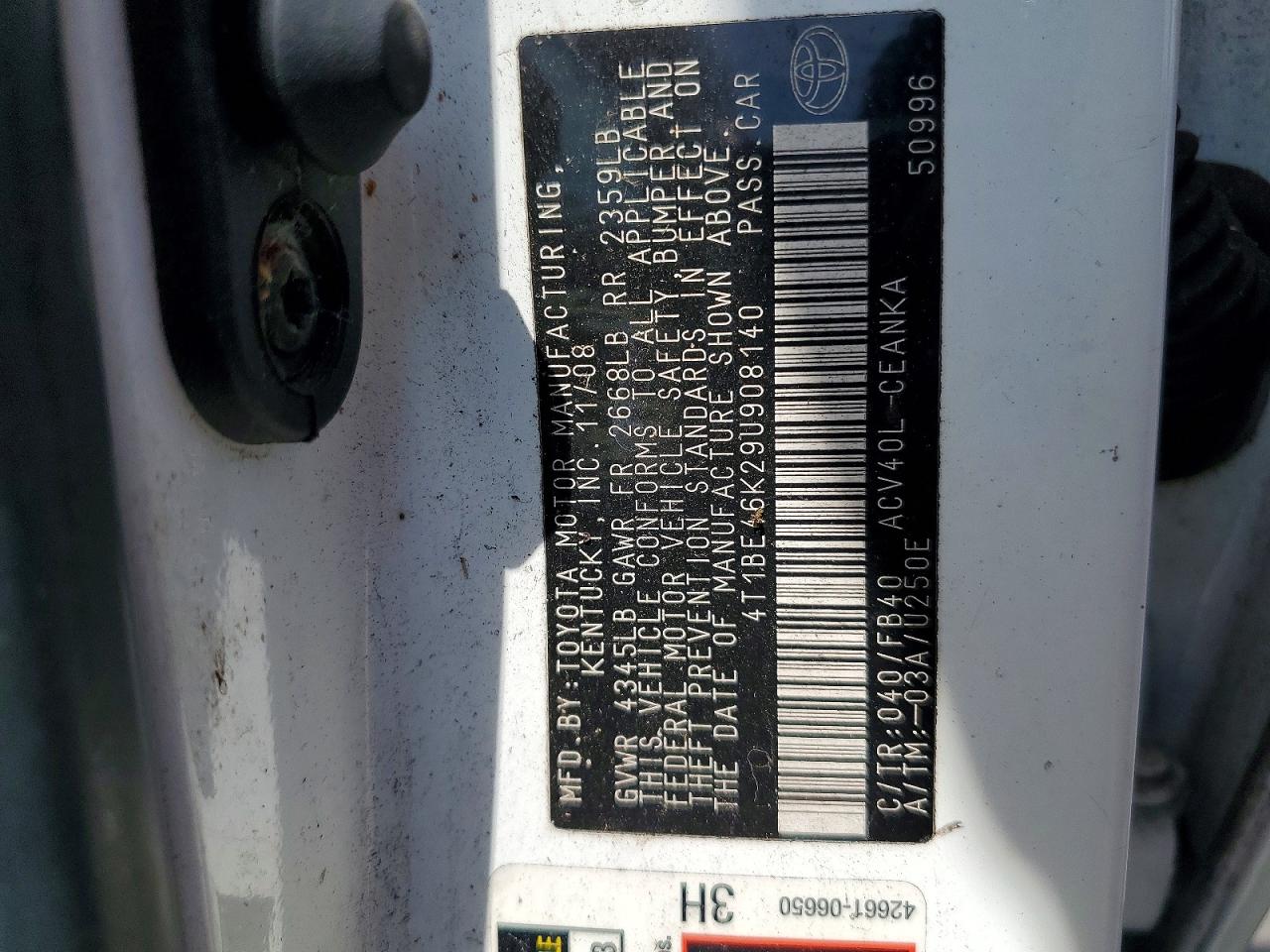 2009 TOYOTA CAMRY