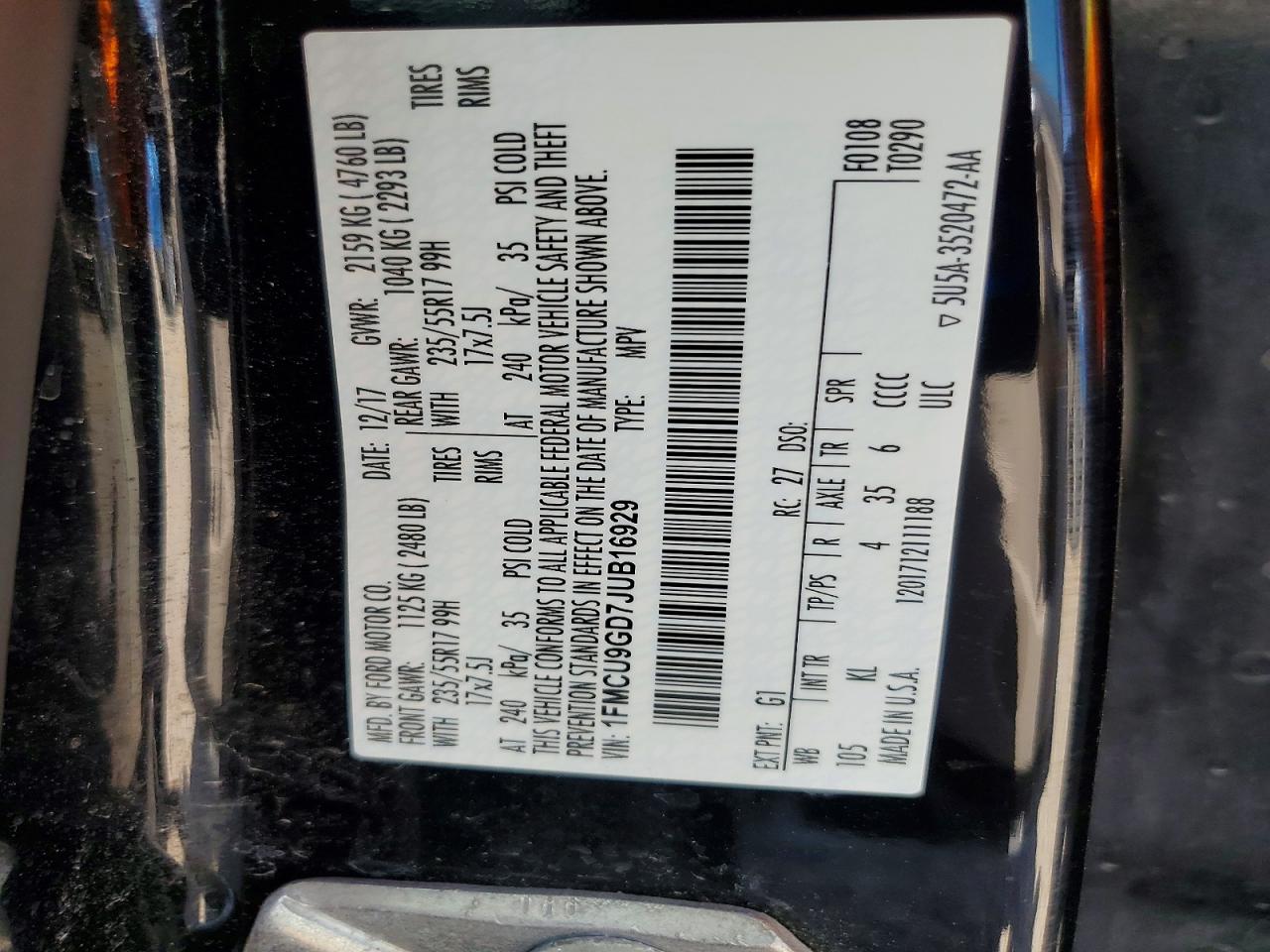 2018 FORD ESCAPE