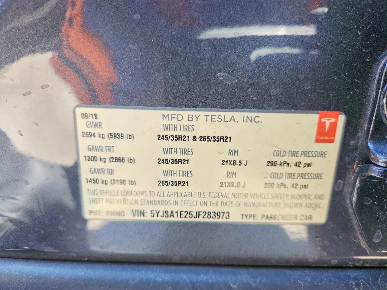 2018 TESLA MODEL S