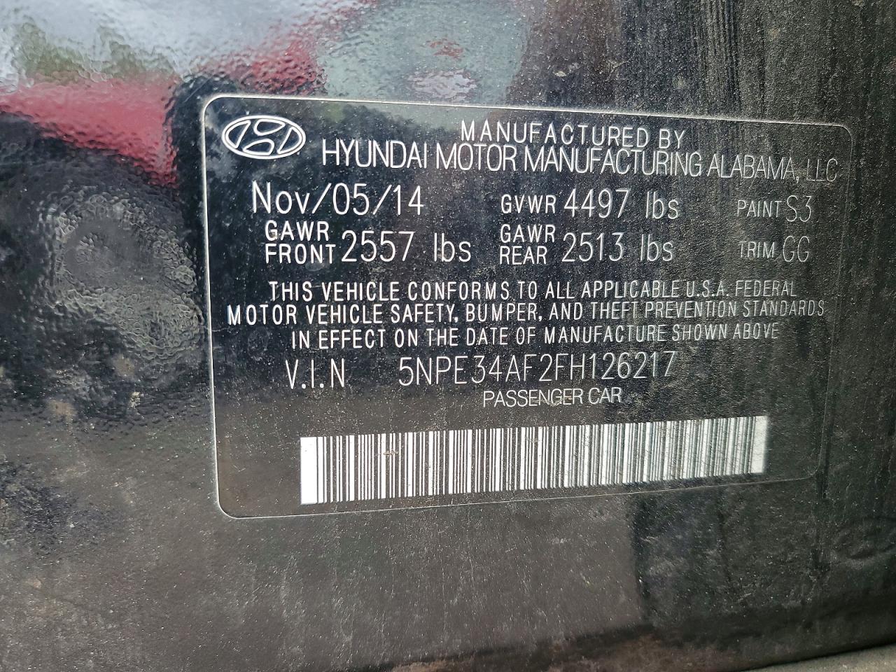 2015 HYUNDAI SONATA