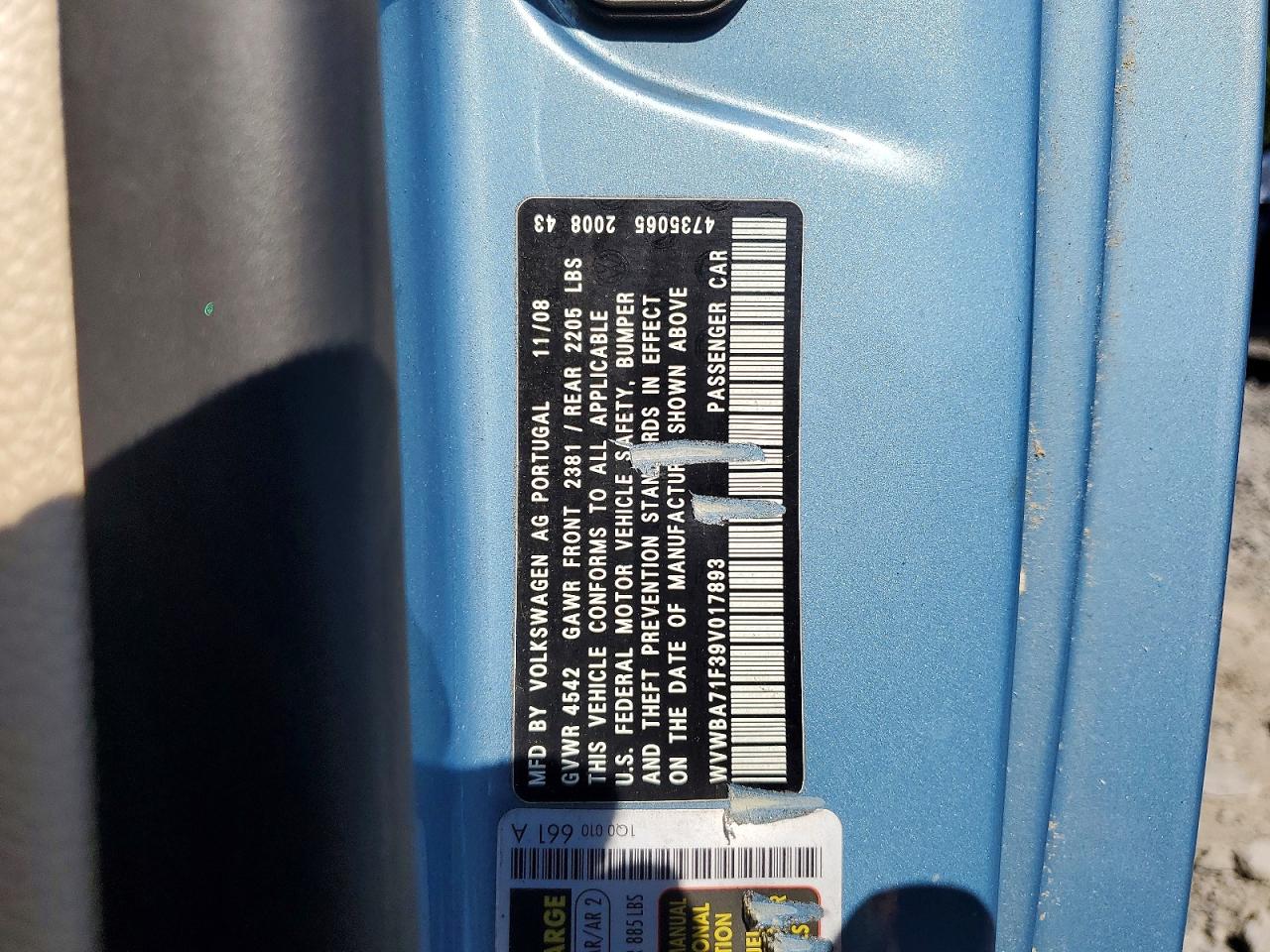 2009 VOLKSWAGEN EOS