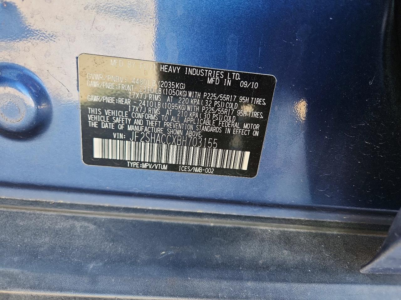 2011 SUBARU FORESTER