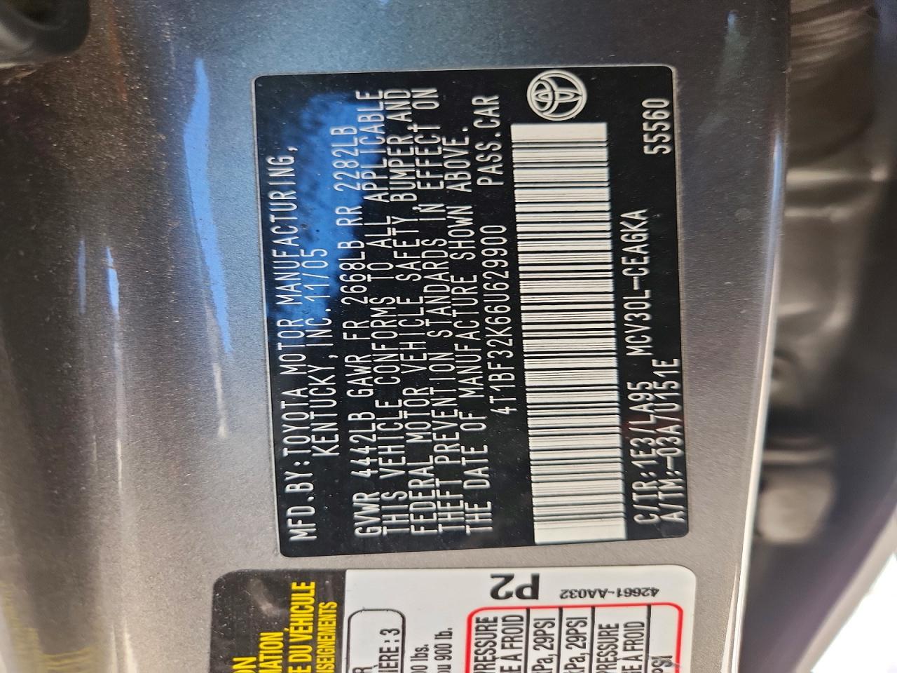 2006 TOYOTA CAMRY