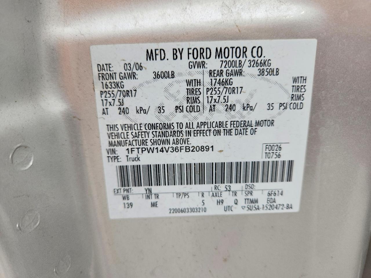 2006 FORD F150