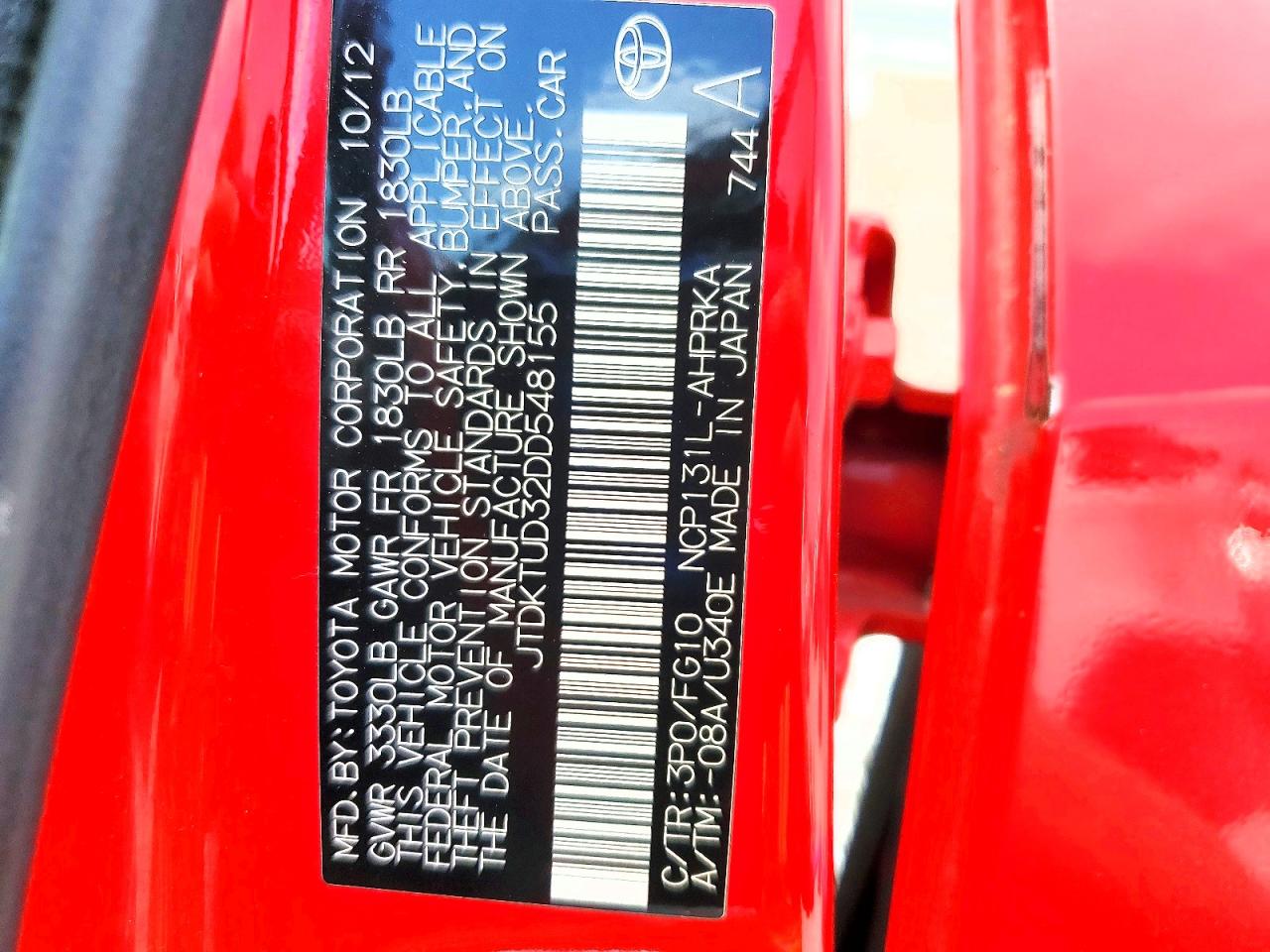 2013 TOYOTA YARIS
