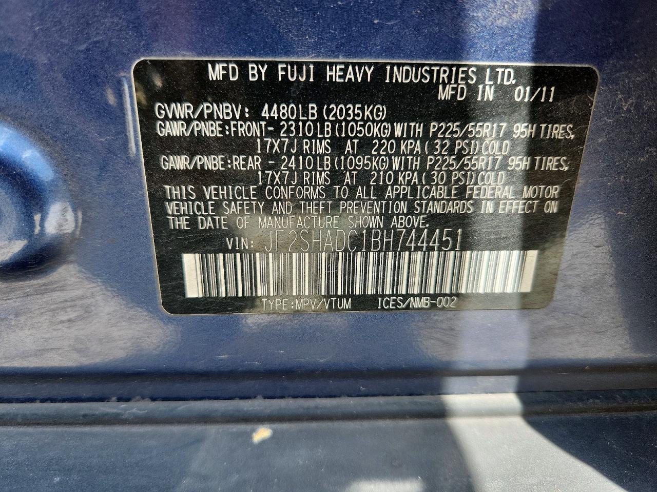 2011 SUBARU FORESTER