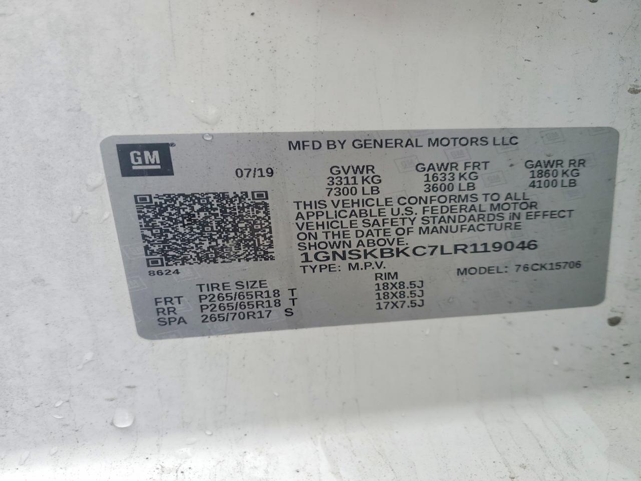 2020 CHEVROLET TAHOE