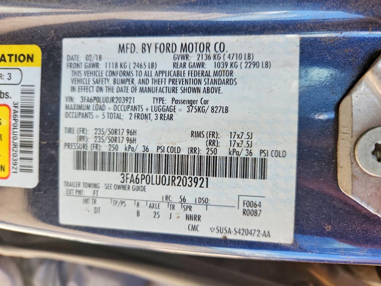 2018 FORD FUSION