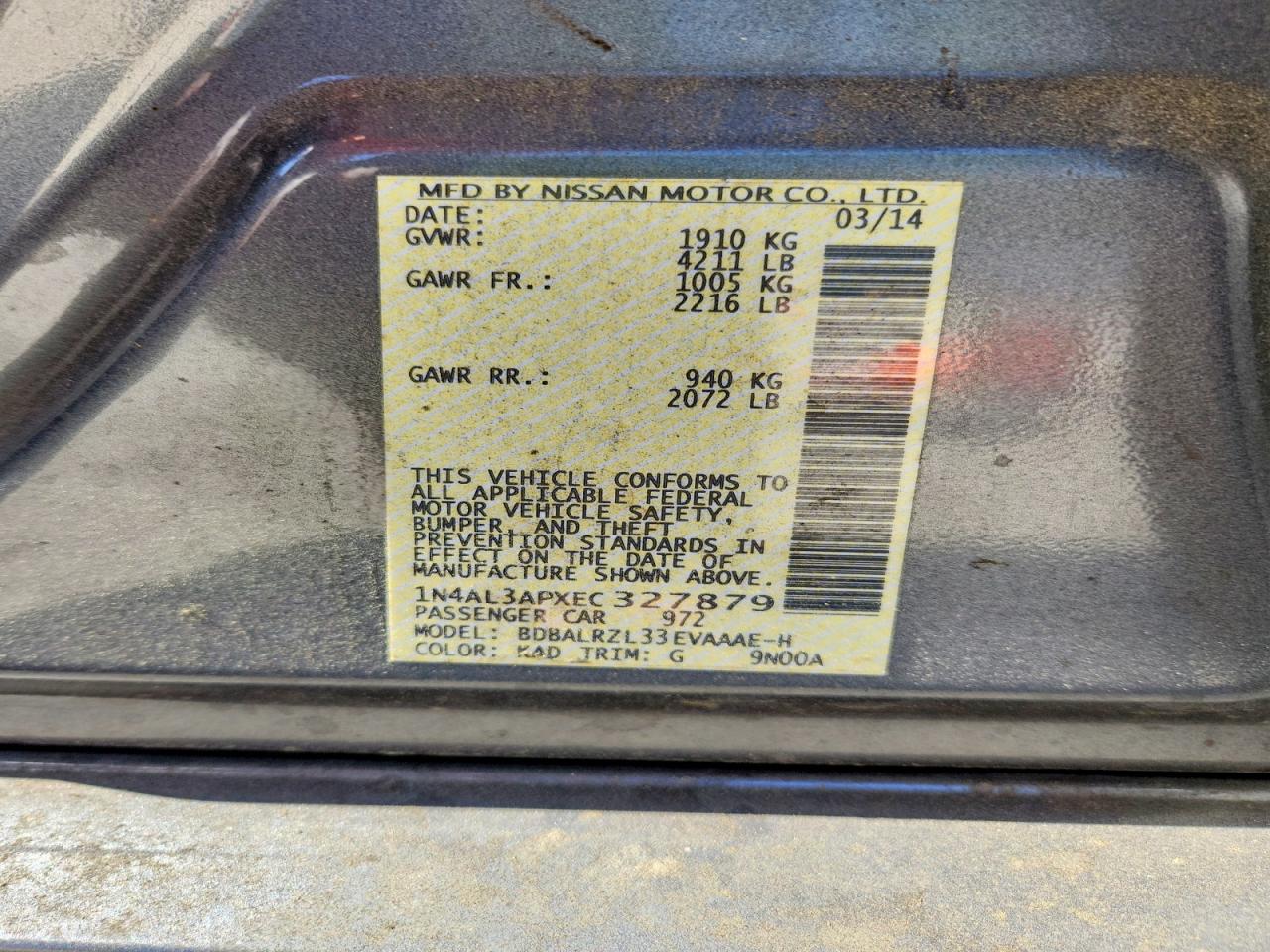 2014 NISSAN ALTIMA