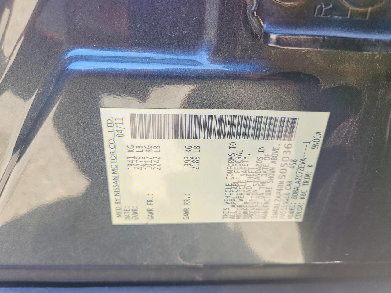 2011 NISSAN ALTIMA