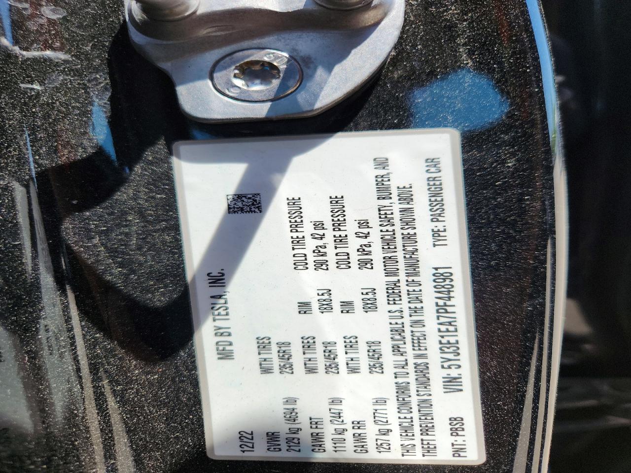2023 TESLA MODEL 3