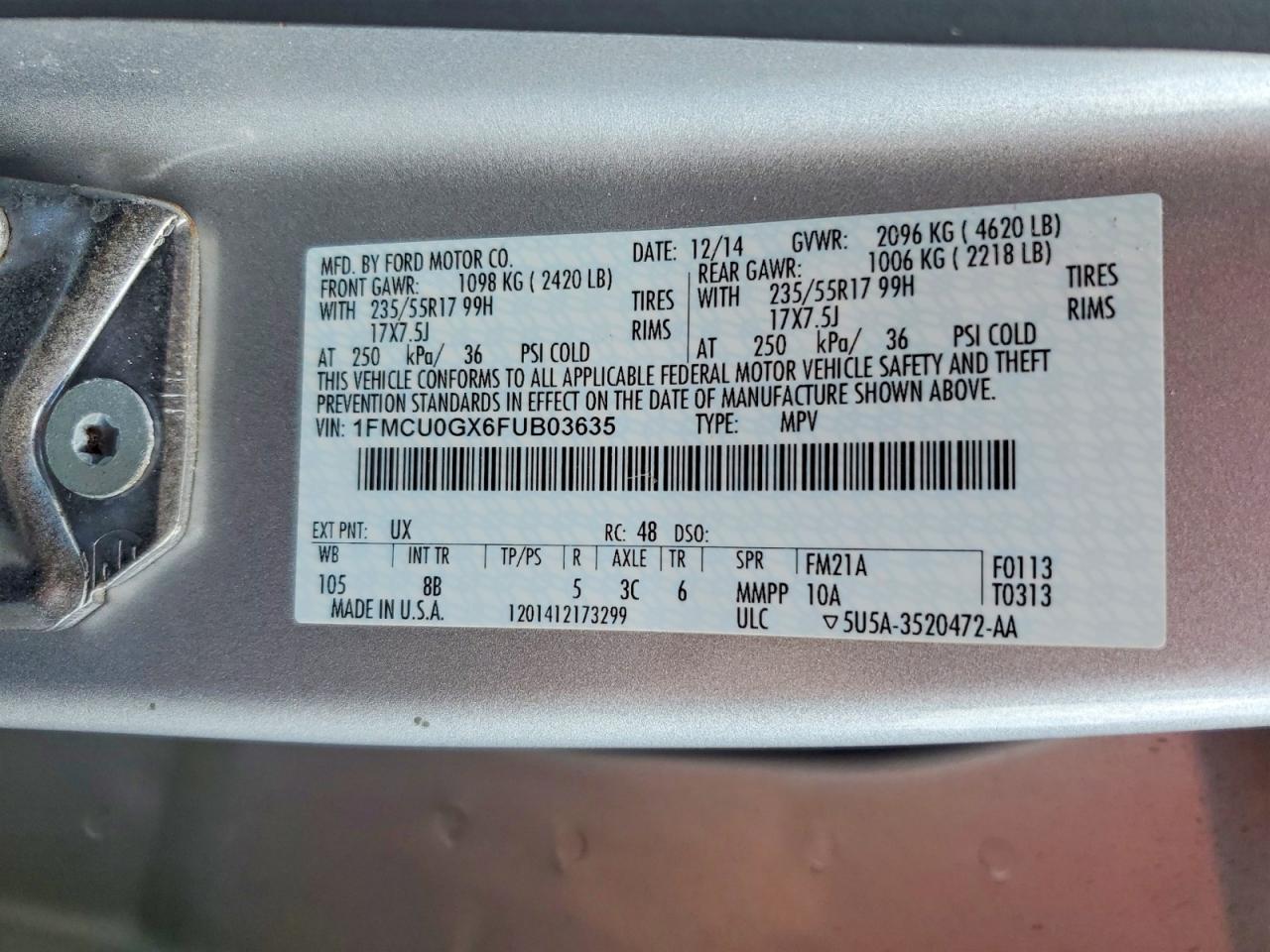 2015 FORD ESCAPE