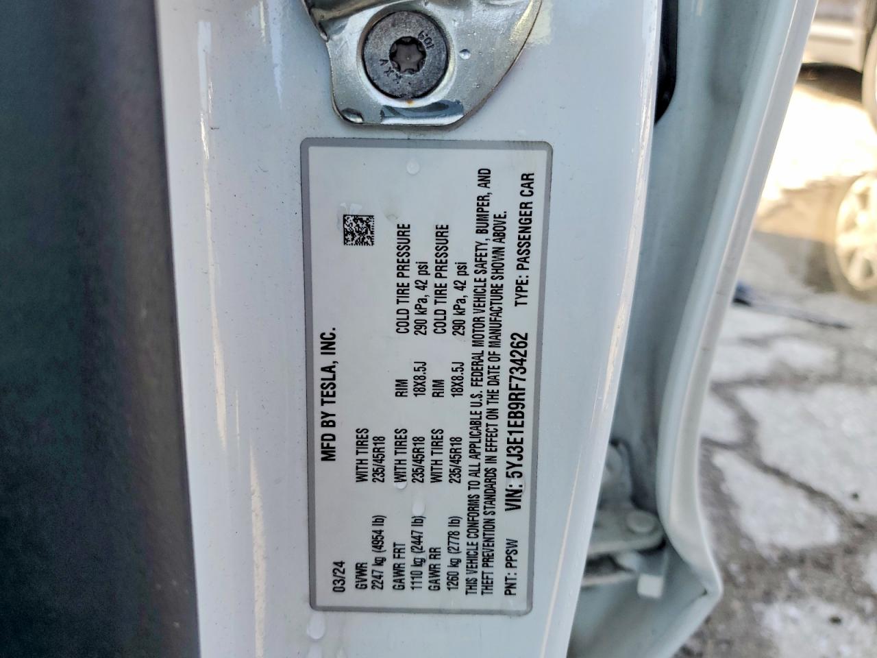 2024 TESLA MODEL 3