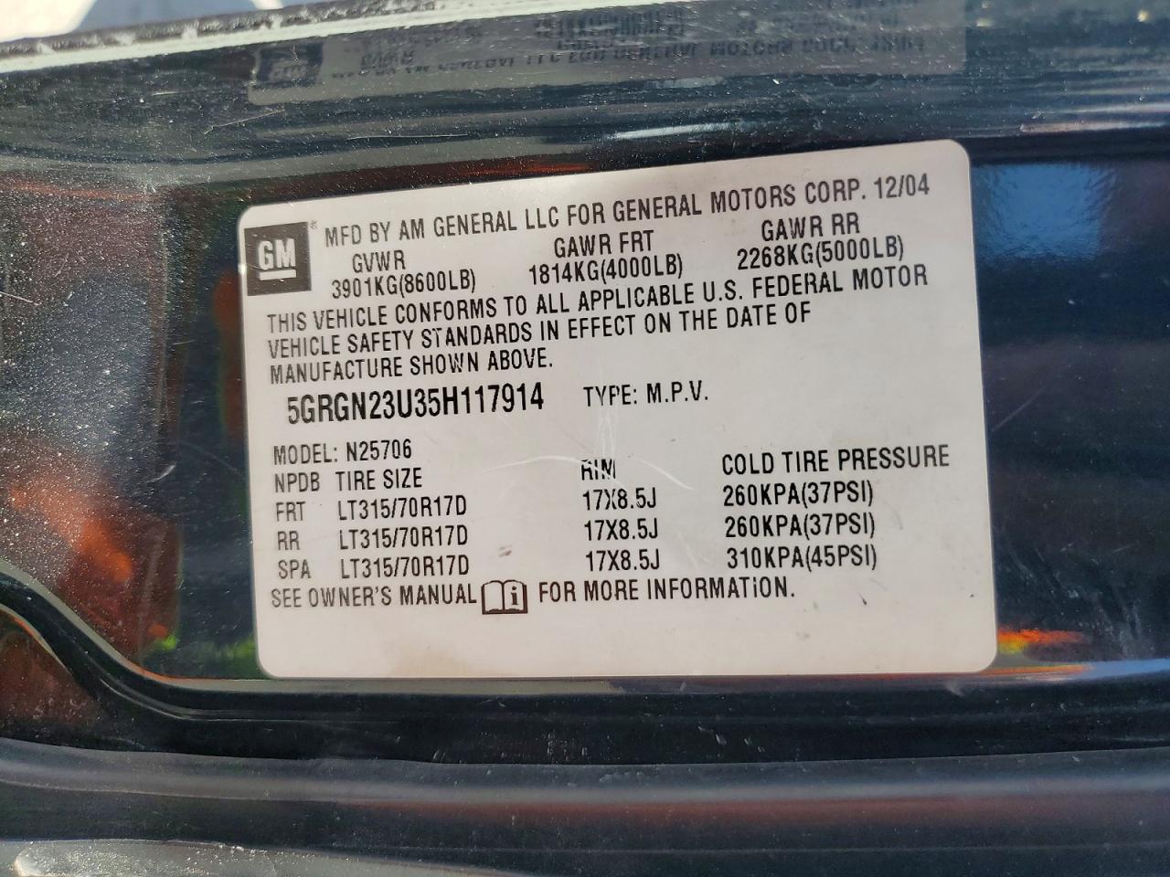 2005 HUMMER H2