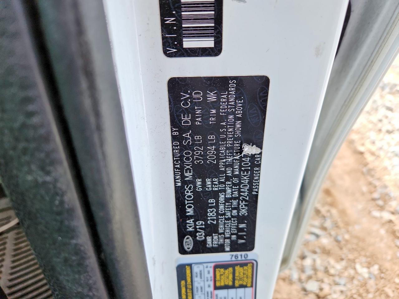 2019 KIA FORTE