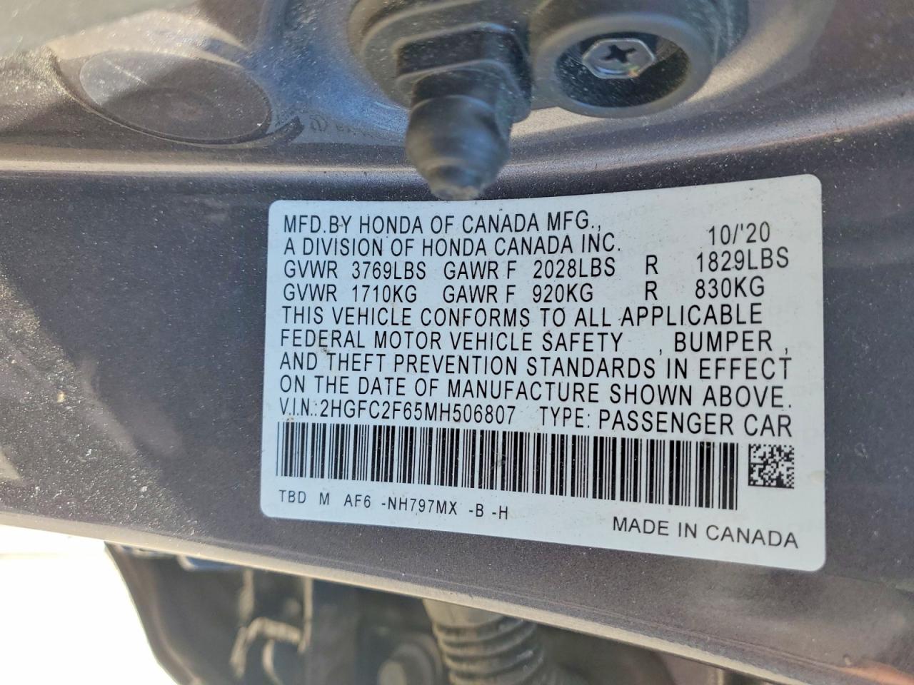 2021 HONDA CIVIC