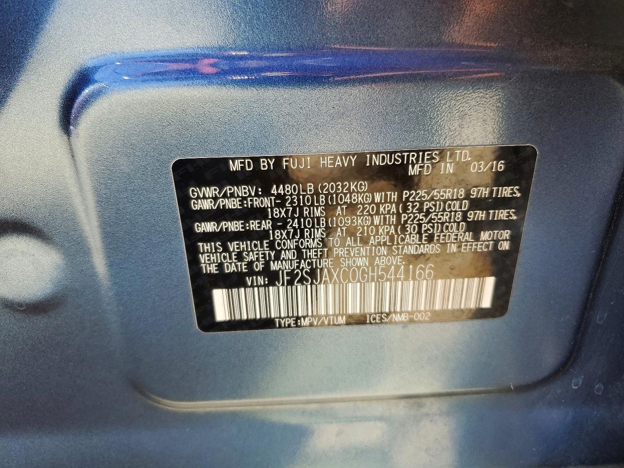 2016 SUBARU FORESTER