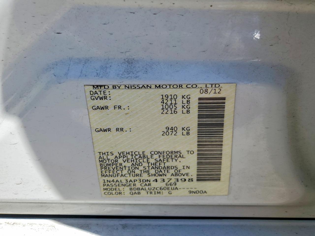 2013 NISSAN ALTIMA