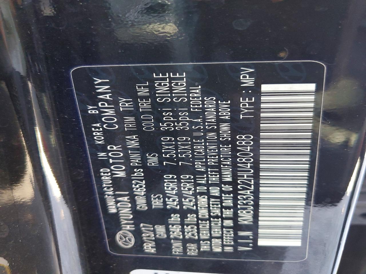 2017 HYUNDAI TUCSON