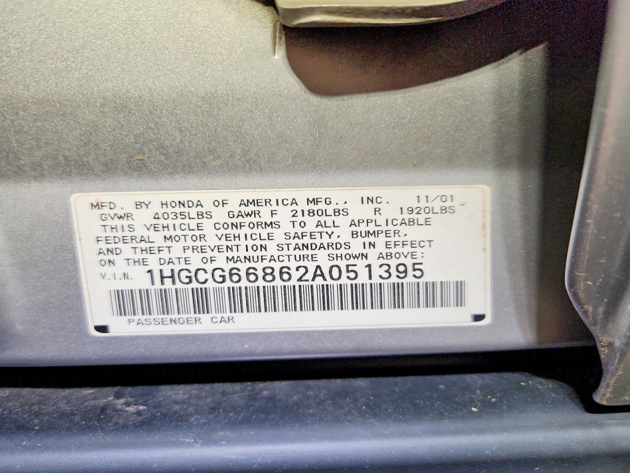 2002 HONDA ACCORD
