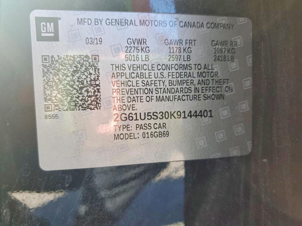 2019 CADILLAC XTS