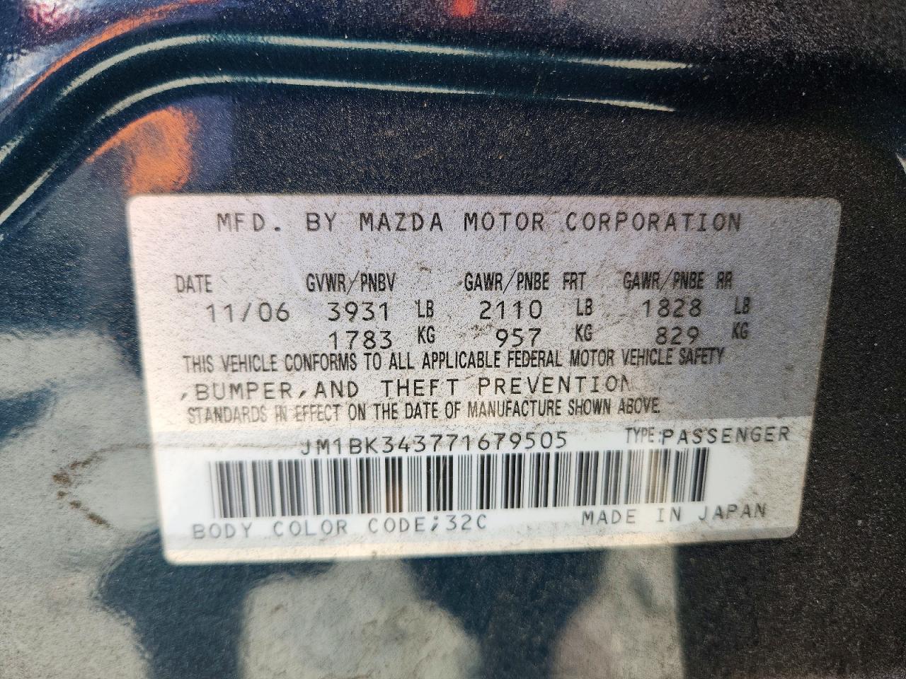 2007 MAZDA MAZDA3