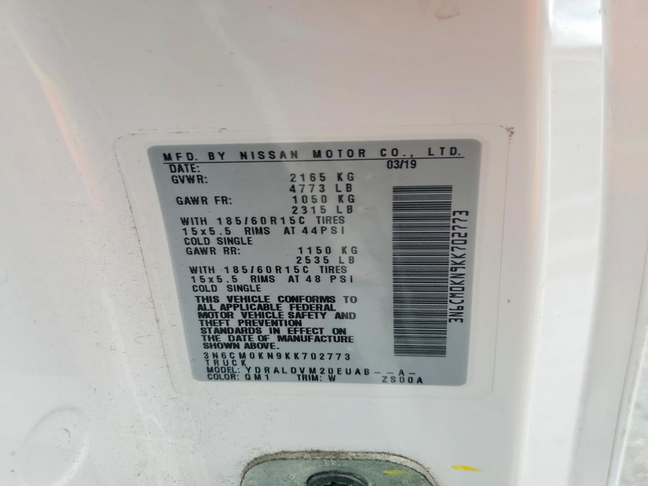 2019 NISSAN NV