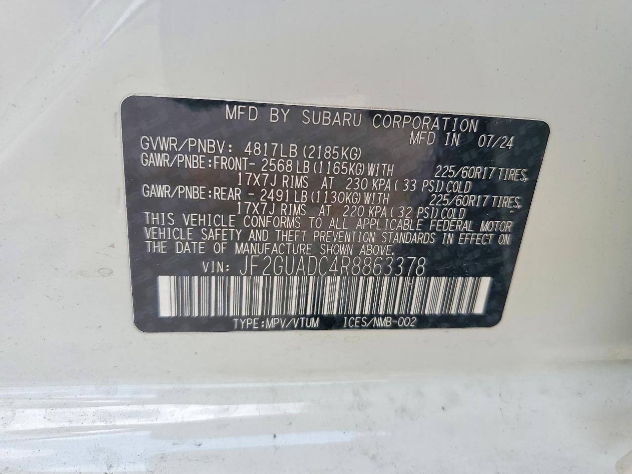 2024 SUBARU CROSSTREK