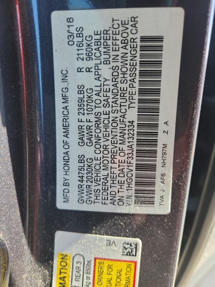 2018 HONDA ACCORD