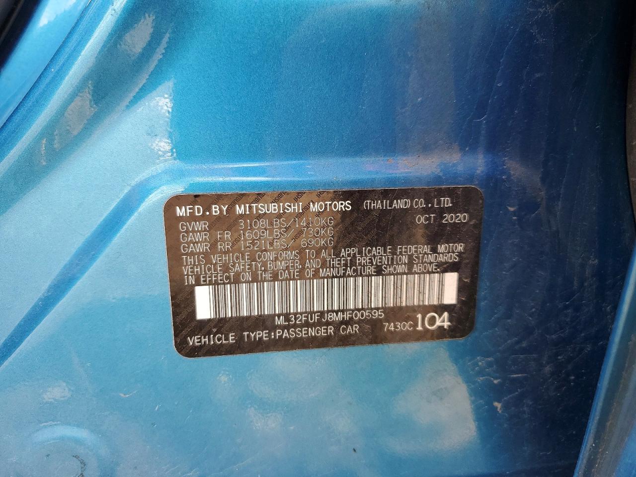 2021 MITSUBISHI MIRAGE