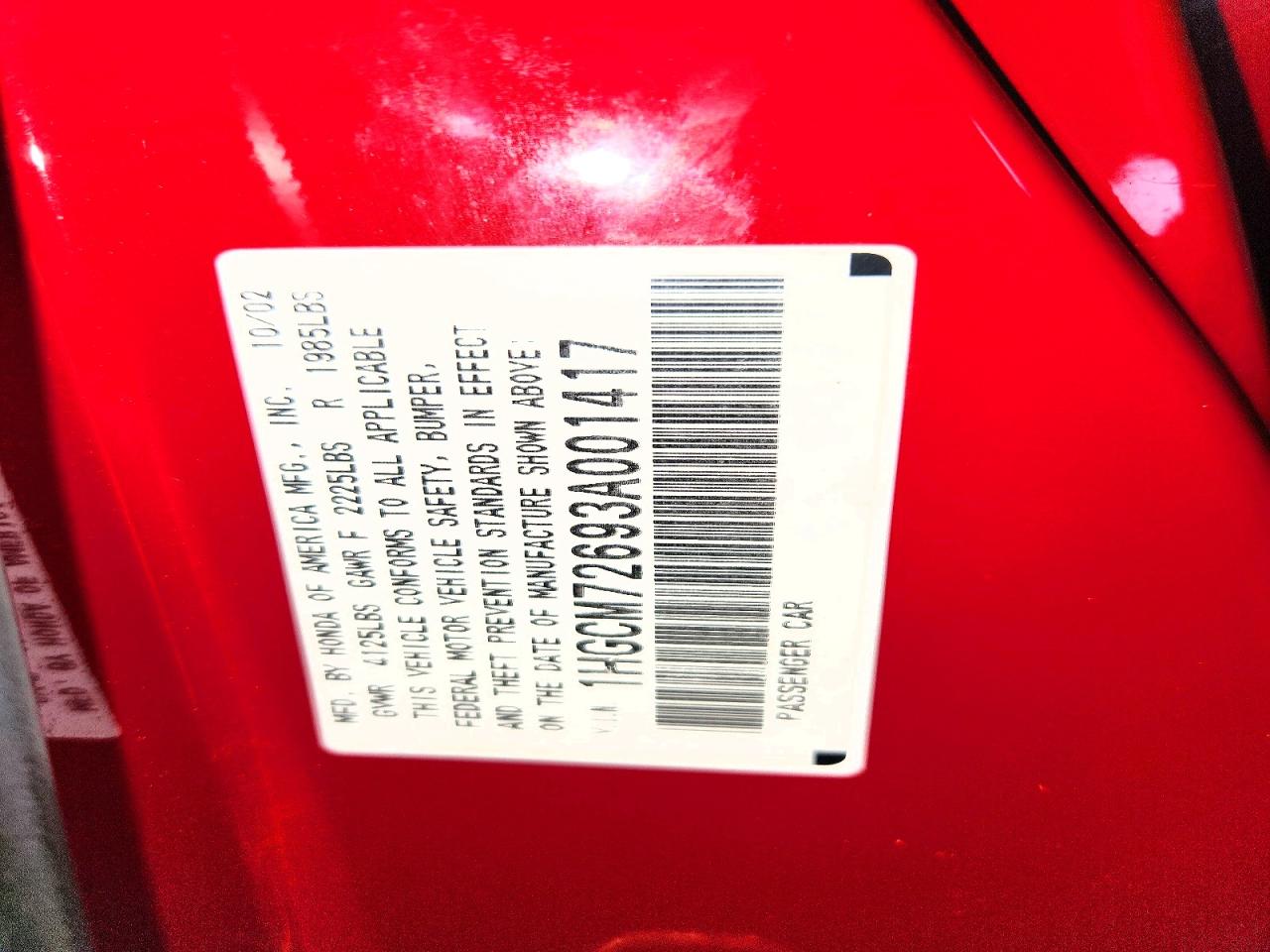 2003 HONDA ACCORD