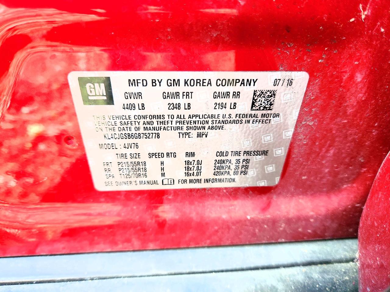 2016 BUICK ENCORE