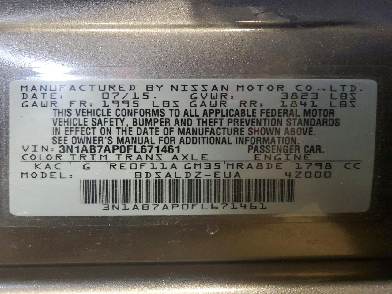 2015 NISSAN SENTRA