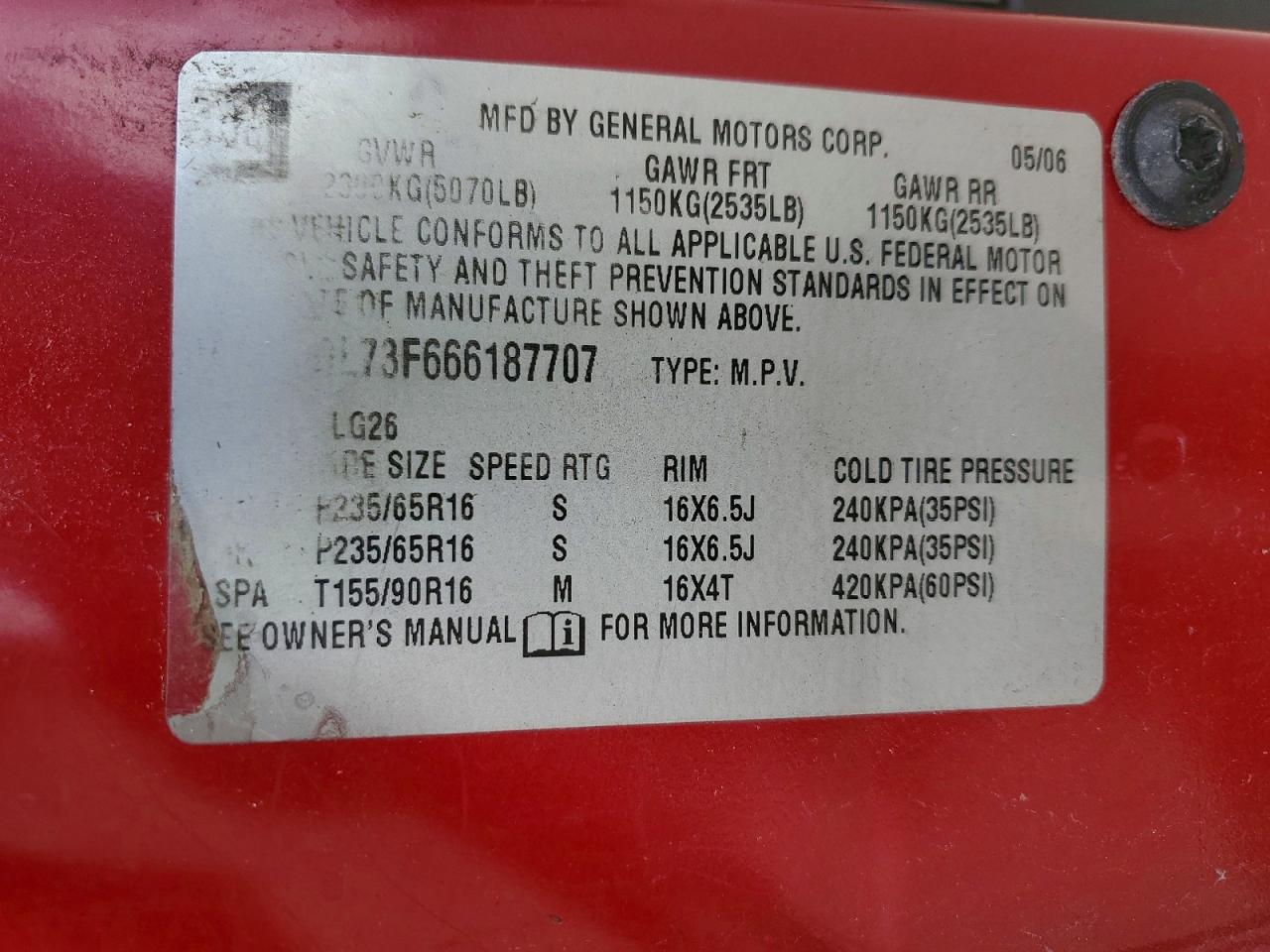2006 PONTIAC TORRENT