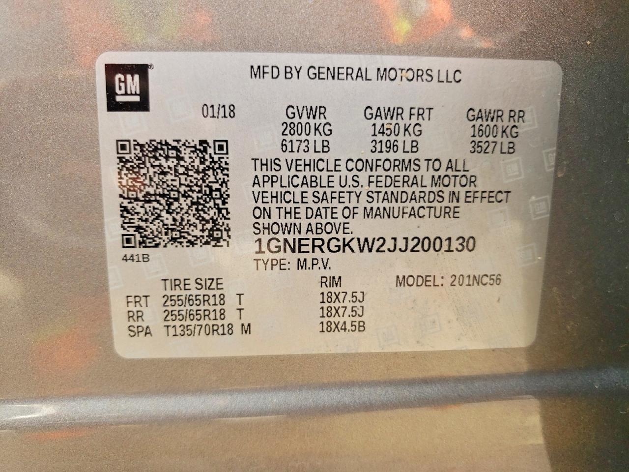 2018 CHEVROLET TRAVERSE