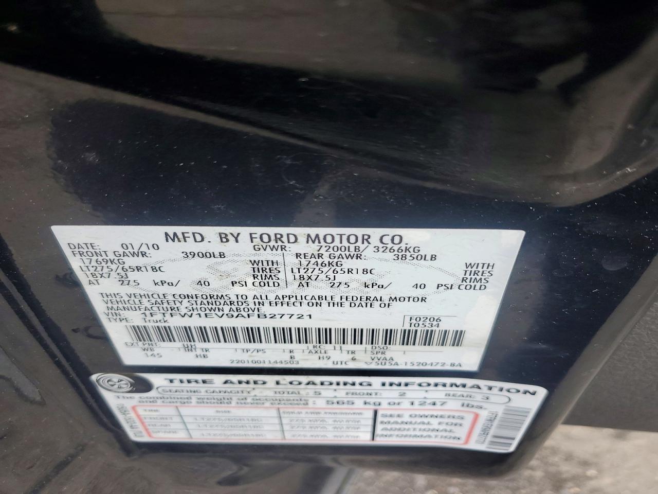 2010 FORD F150