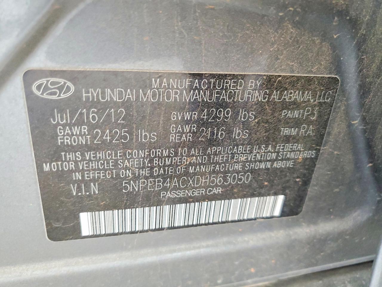 2013 HYUNDAI SONATA