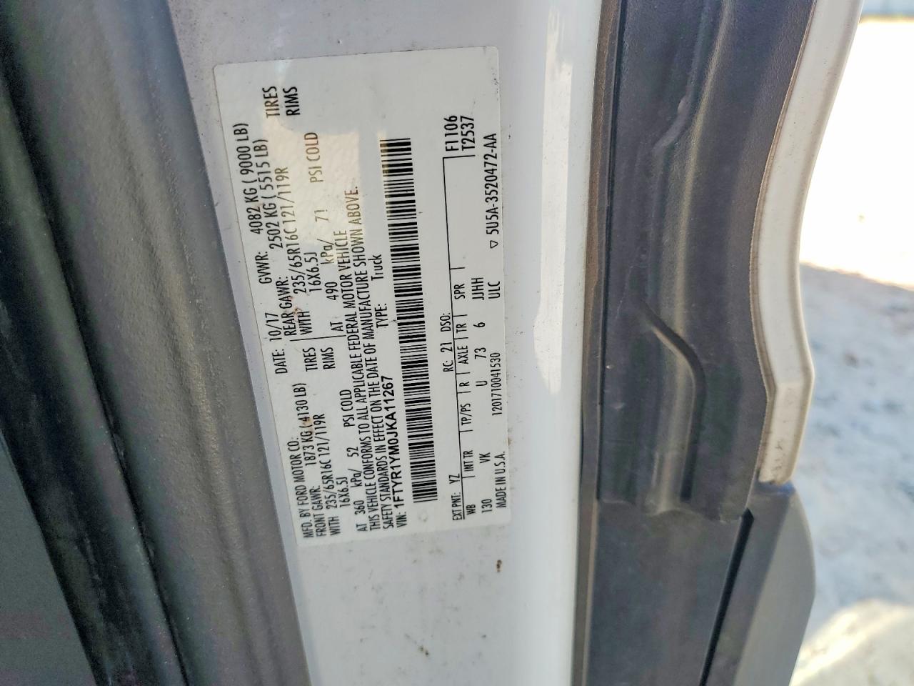 2018 FORD TRANSIT