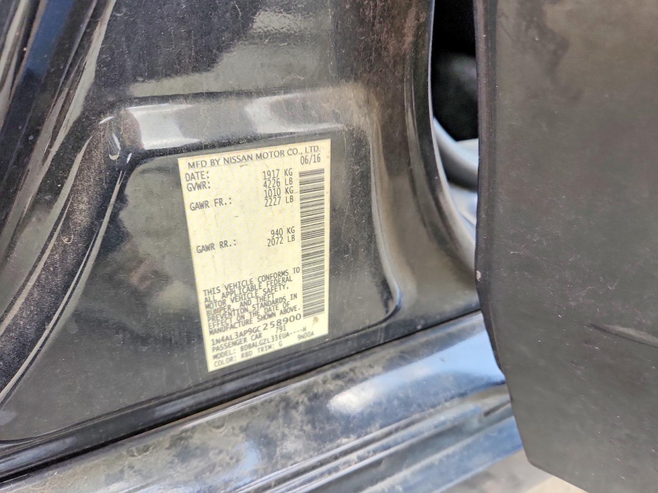2016 NISSAN ALTIMA