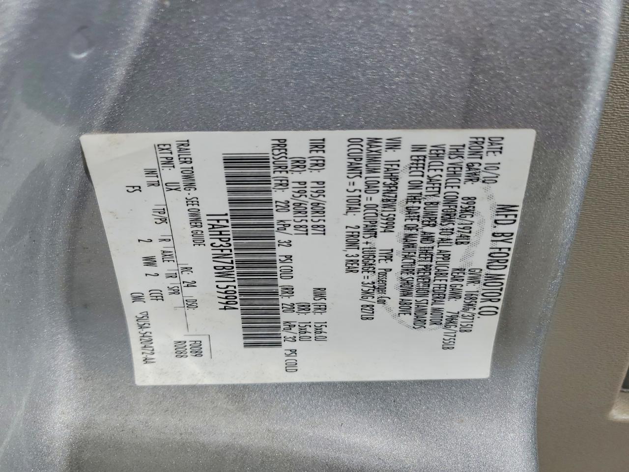 2011 FORD FOCUS