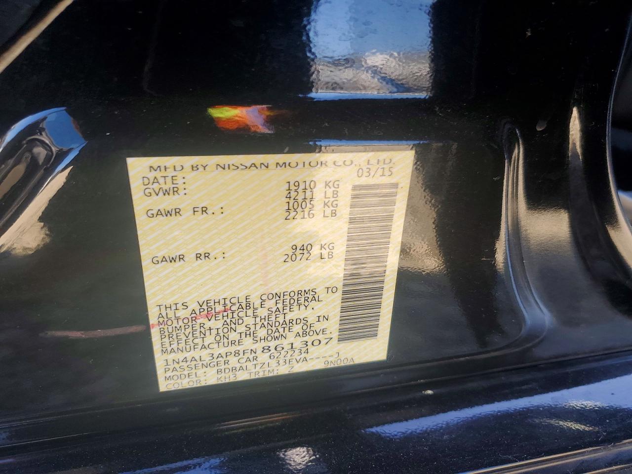 2015 NISSAN ALTIMA