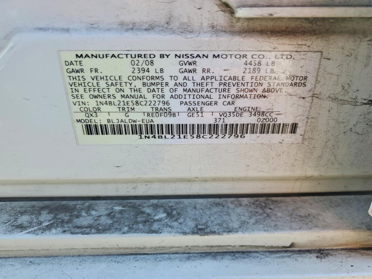 2008 NISSAN ALTIMA