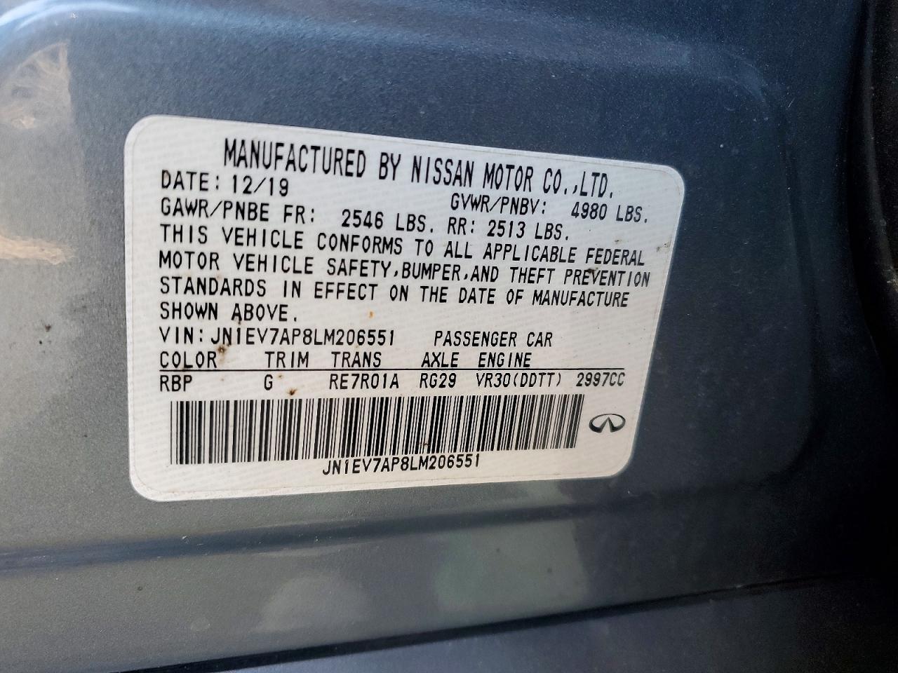 2020 INFINITI Q50