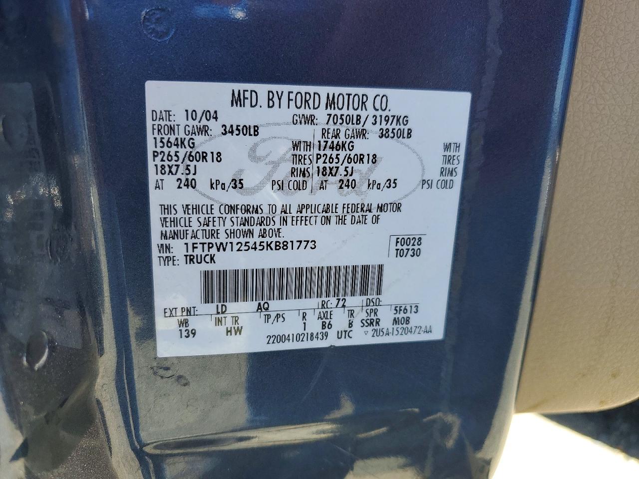 2005 FORD F150