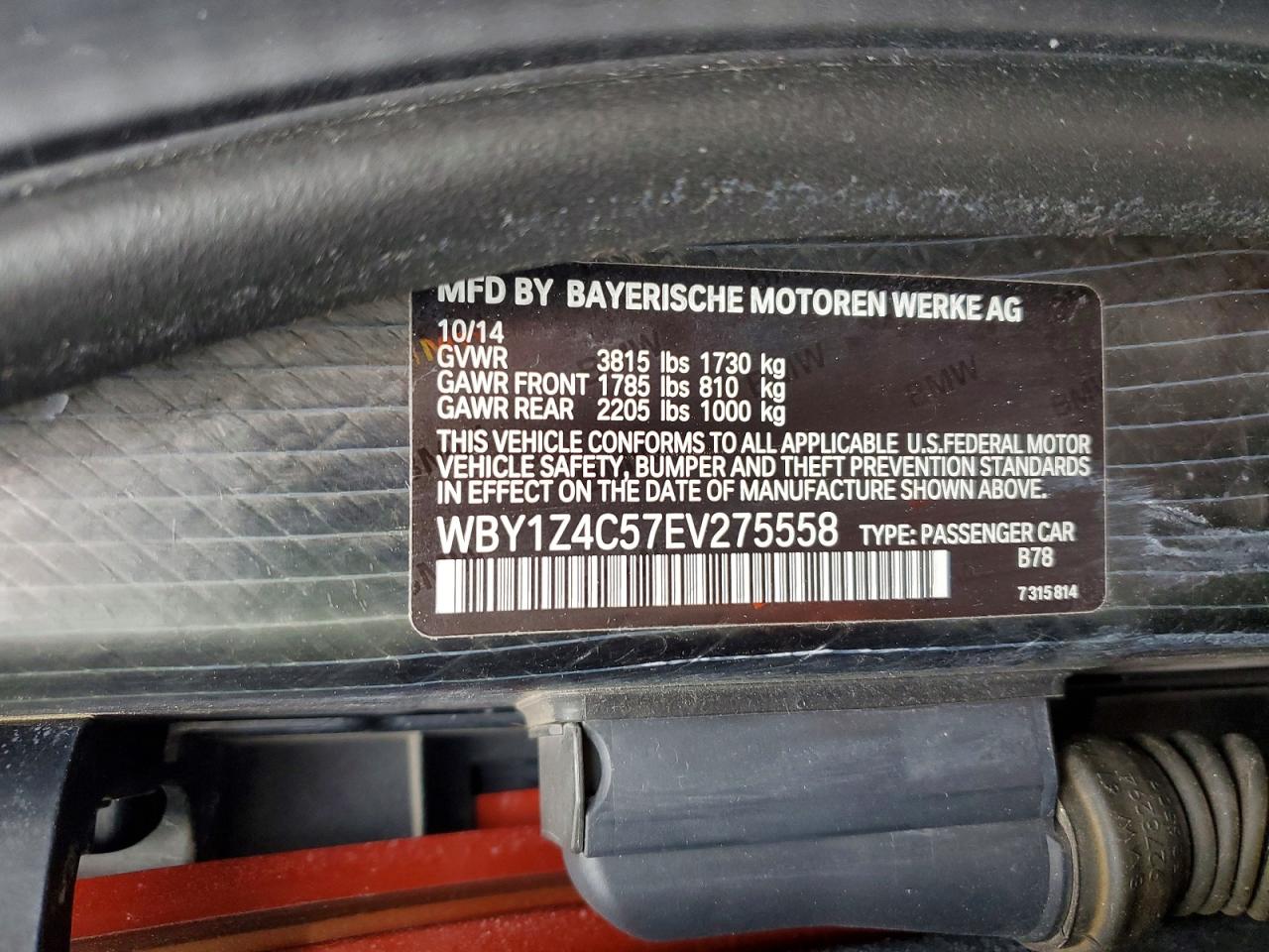 2014 BMW I SERIES