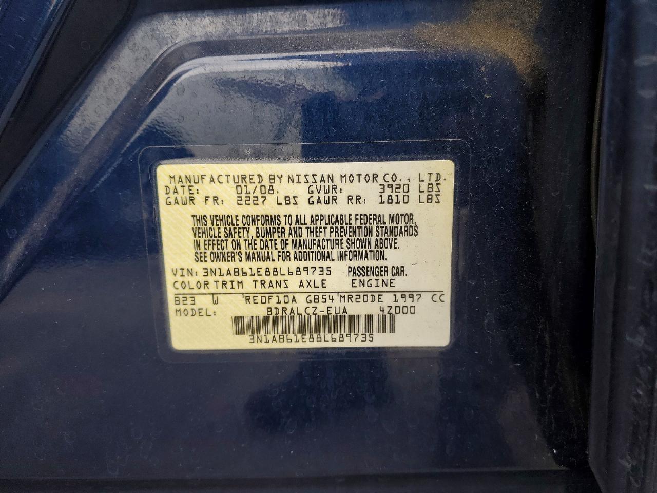 2008 NISSAN SENTRA