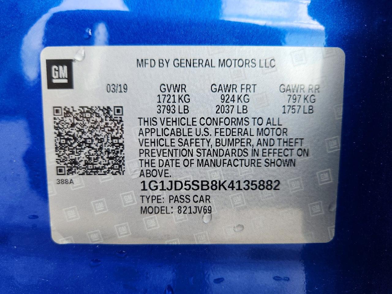 2019 CHEVROLET SONIC