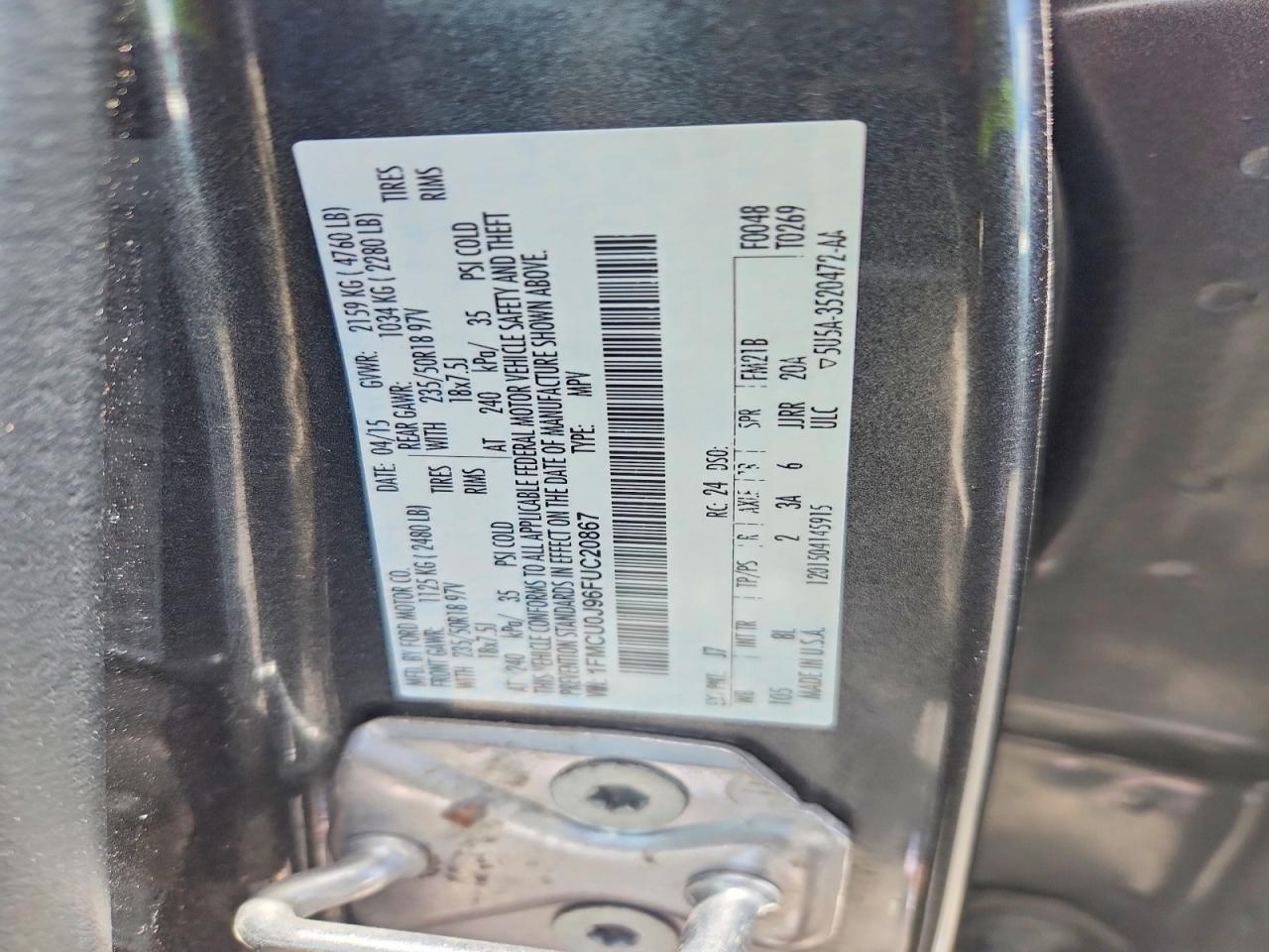 2015 FORD ESCAPE