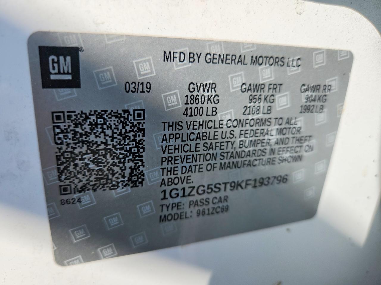 2019 CHEVROLET MALIBU